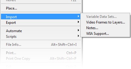 Import در فتوشاپ