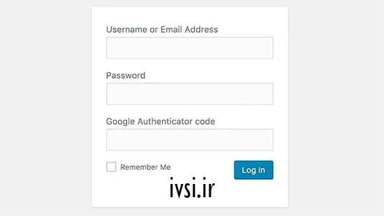 صفحه ورود به سیستم وردپرس با فعال بودن Google Authenticator