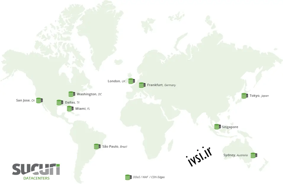 Sucuri CDN POP در سرتاسر جهان قرار داده شده است (منبع تصویر: Sucuri)