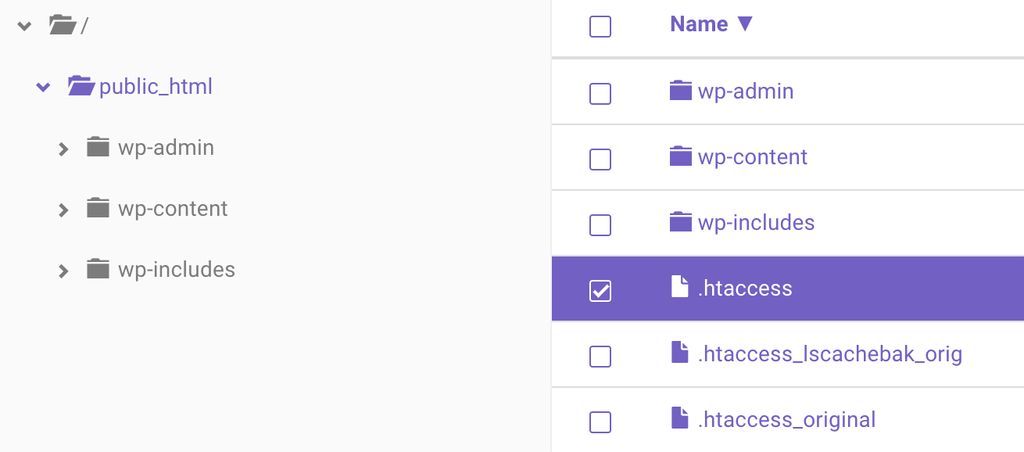 hPanel htaccess