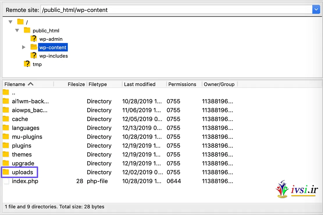 آپلود فایل ها در فهرست کتابخانه رسانه وردپرس از طریق FileZilla