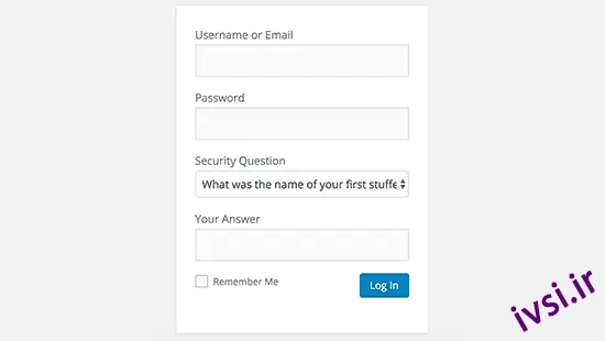سوال امنیتی را در صفحه ورود اضافه کنید