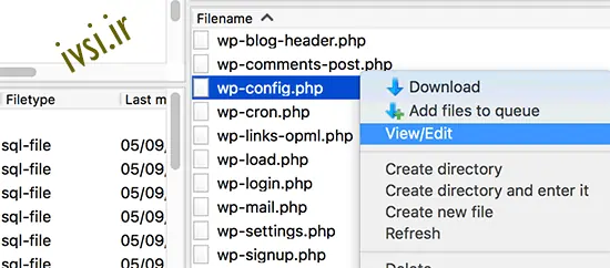ویرایش فایل wp-config.php از طریق FTP