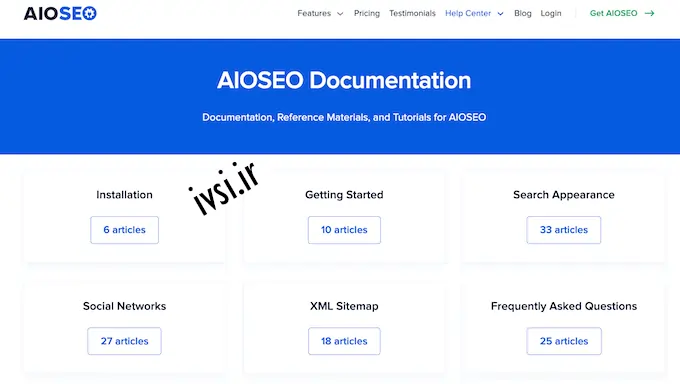 مستندات آنلاین برای افزونه AIOSEO SEO