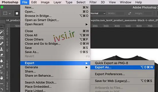 صادرات برای وب در Adobe Photoshop