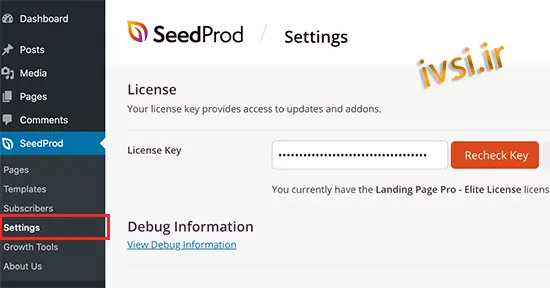 کلید مجوز SeedProd خود را وارد کنید